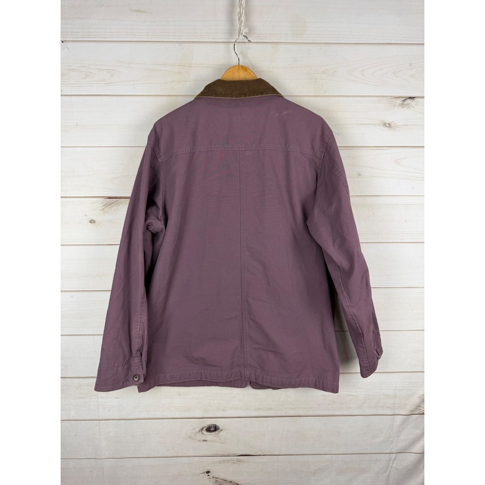 LL Bean Adirondack Coat Women XL Purple Barn Corduroy Collar Canvas Outdoor - Picture 2 of 12